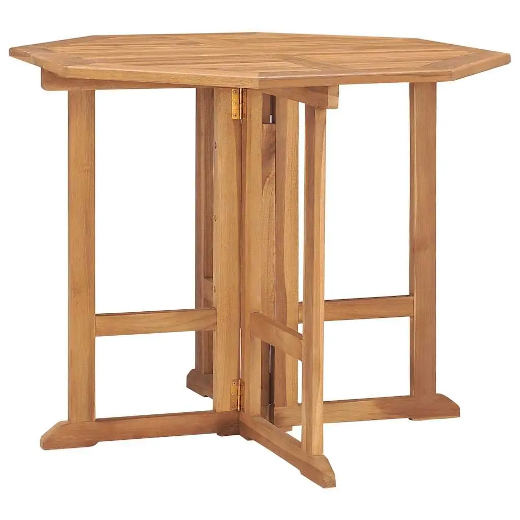 5 Piece Folding Outdoor Dining Set Garden Patio Teak Wood Brown