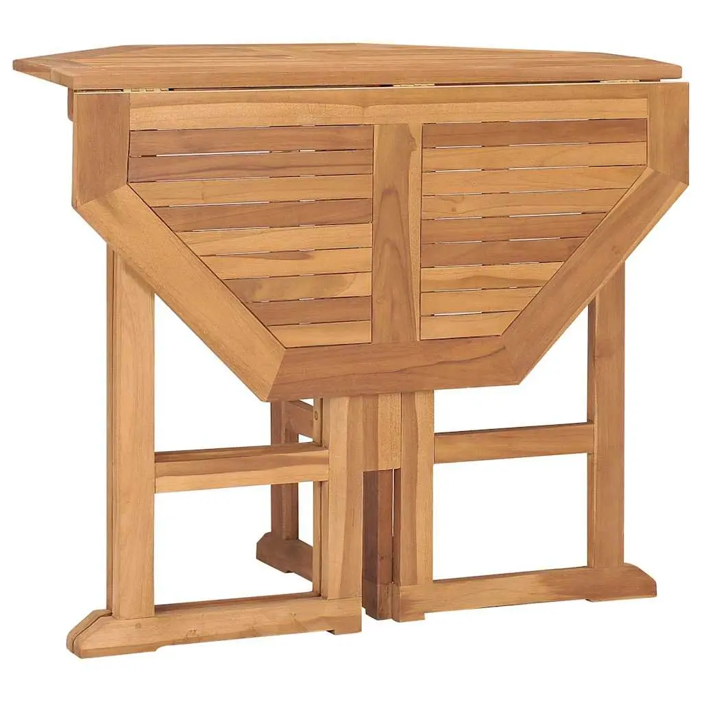 5 Piece Folding Outdoor Dining Set Garden Patio Teak Wood Brown