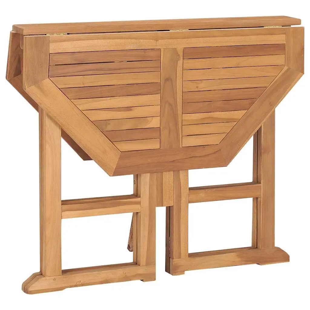 5 Piece Folding Outdoor Dining Set Garden Patio Teak Wood Brown