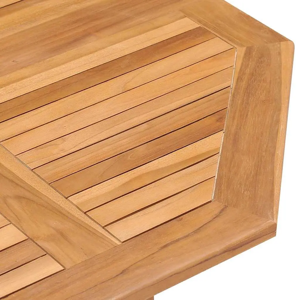 5 Piece Folding Outdoor Dining Set Garden Patio Teak Wood Brown