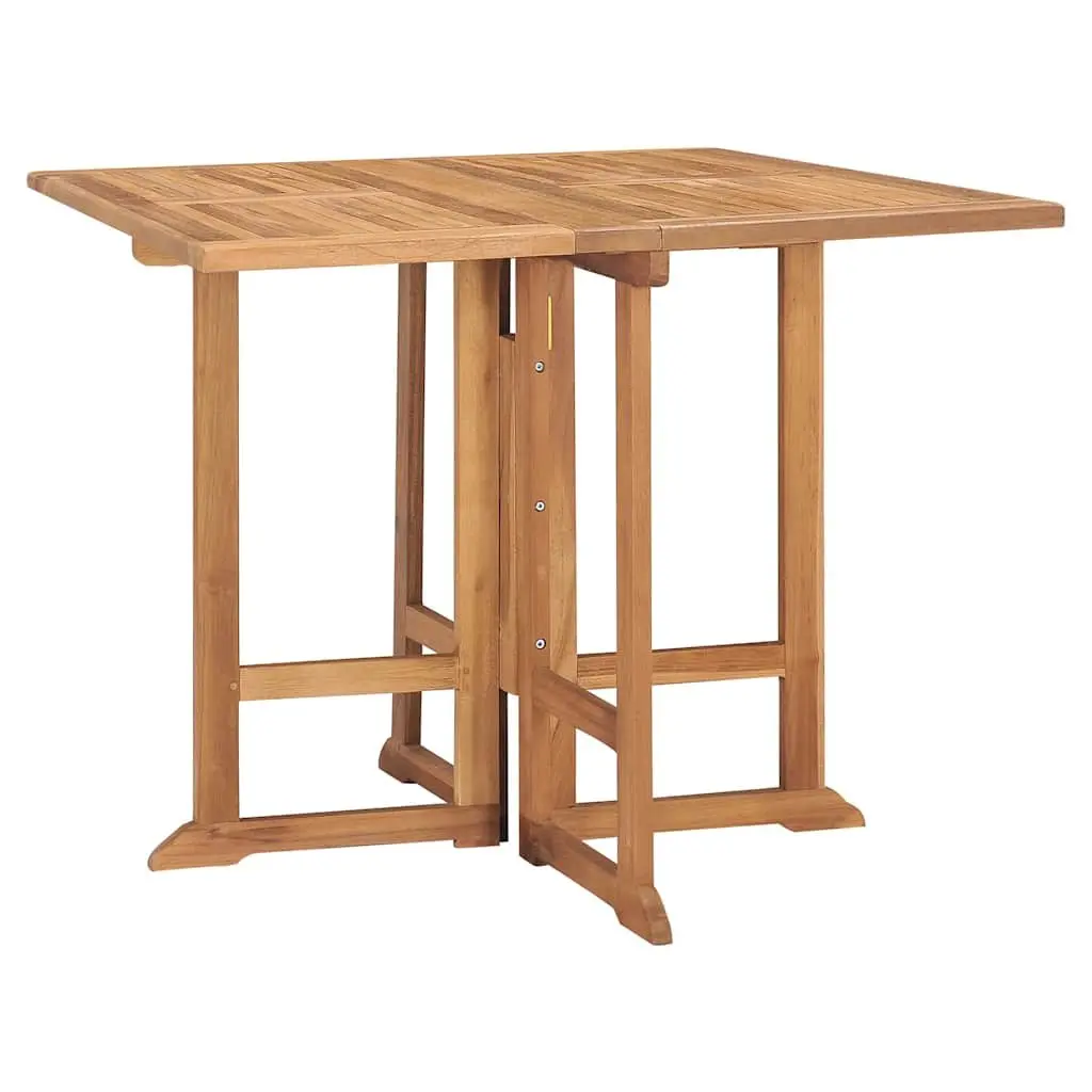 Folding Garden Patio Dining Set Teak Wood 5 Piece Outdoor Table and Chairs