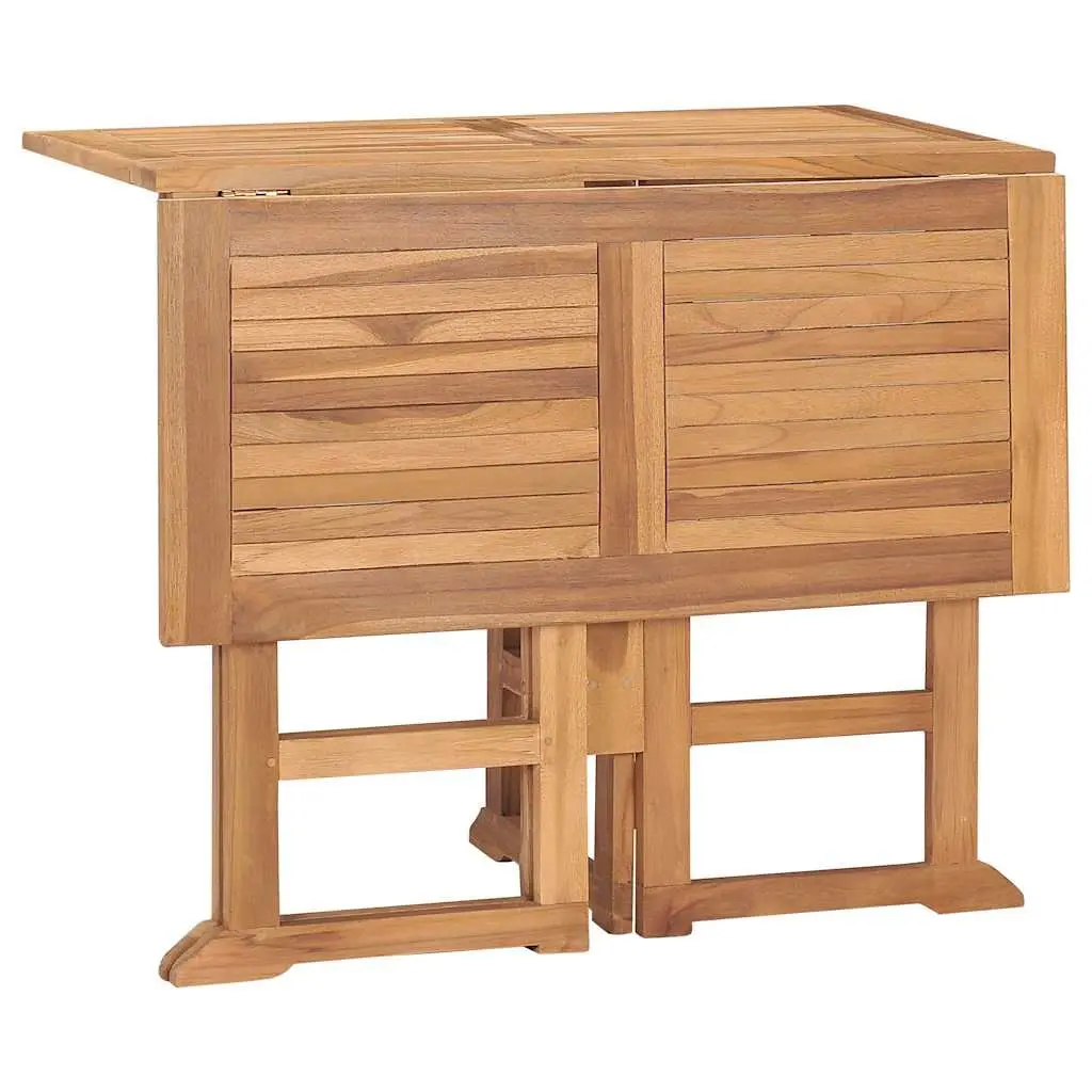 Folding Garden Patio Dining Set Teak Wood 5 Piece Outdoor Table and Chairs