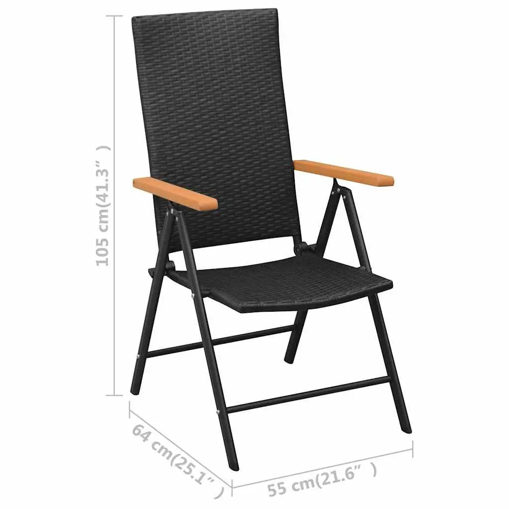 3 Piece Outdoor Garden Dining Set PE Rattan Chairs WPC Table Patio Furniture