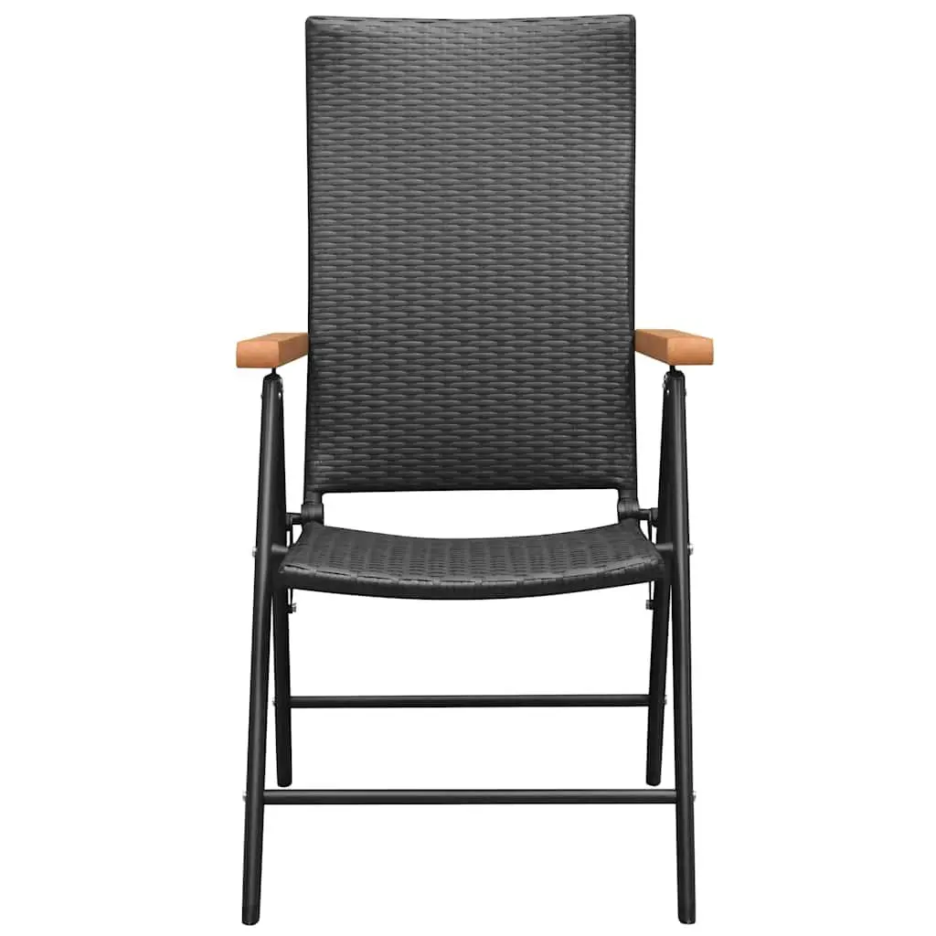 3 Piece Outdoor Garden Dining Set PE Rattan Chairs WPC Table Patio Furniture