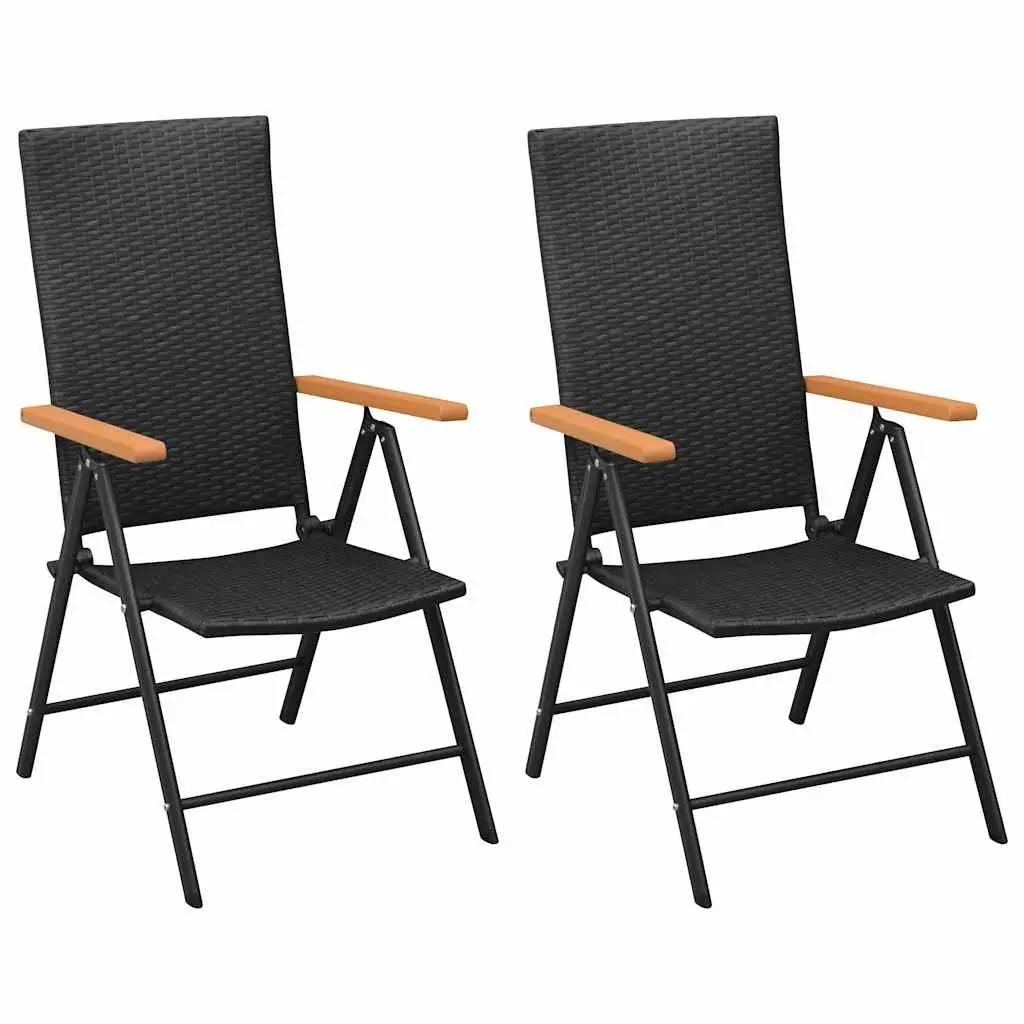 Garden Dining Set 3 Piece Outdoor Patio Furniture Table and Chairs Black Brown