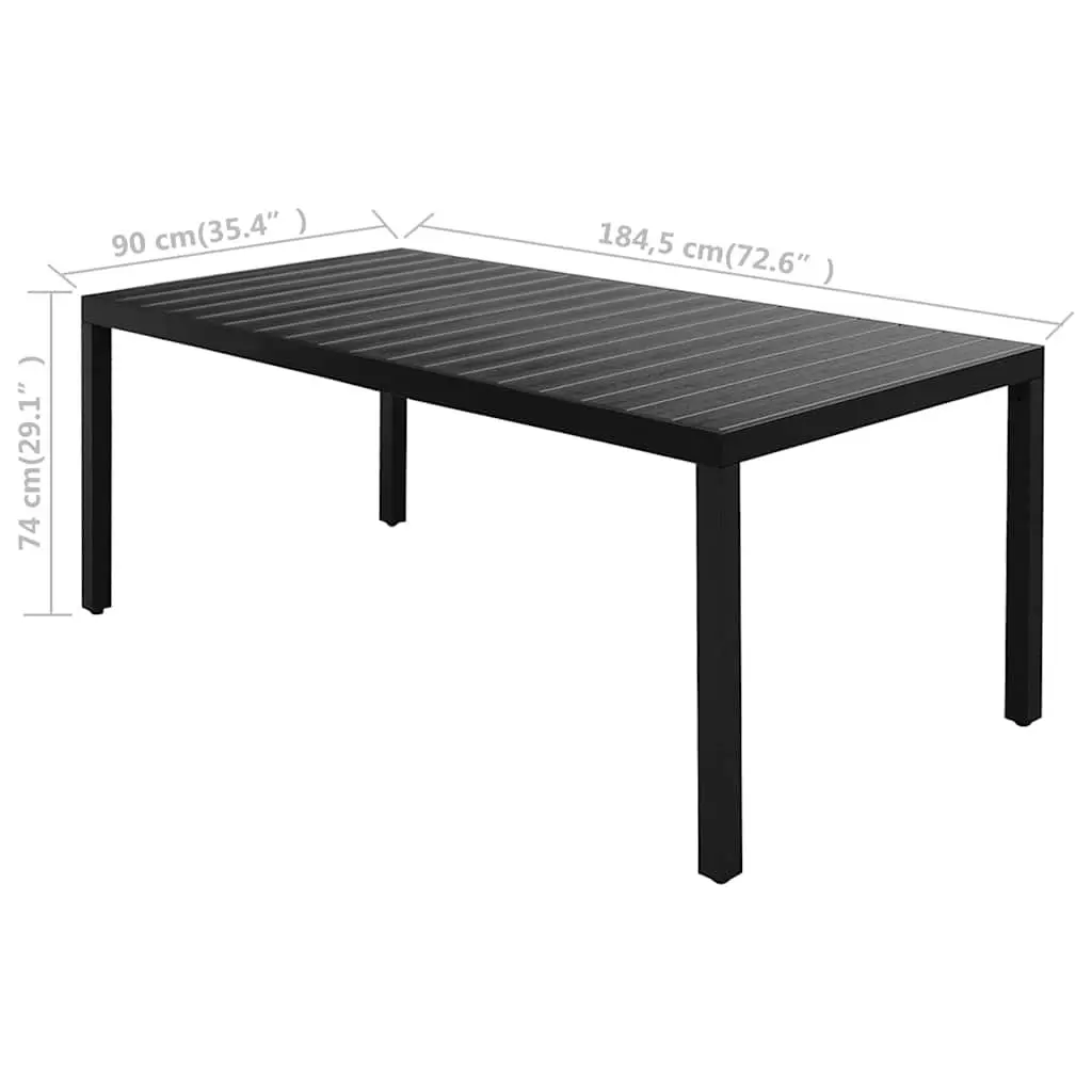 Garden Dining Set Outdoor Furniture 7 Piece Patio Table Chairs Black