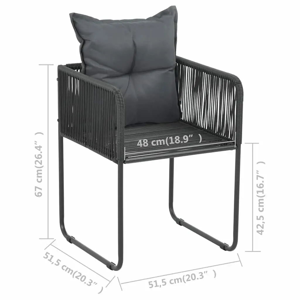 9-Piece Garden Dining Set, Black Finish