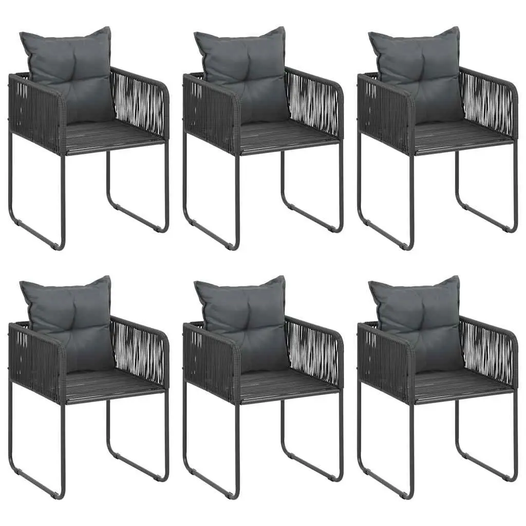 7 Piece Garden Dining Set Outdoor Furniture Patio Table Chairs Black