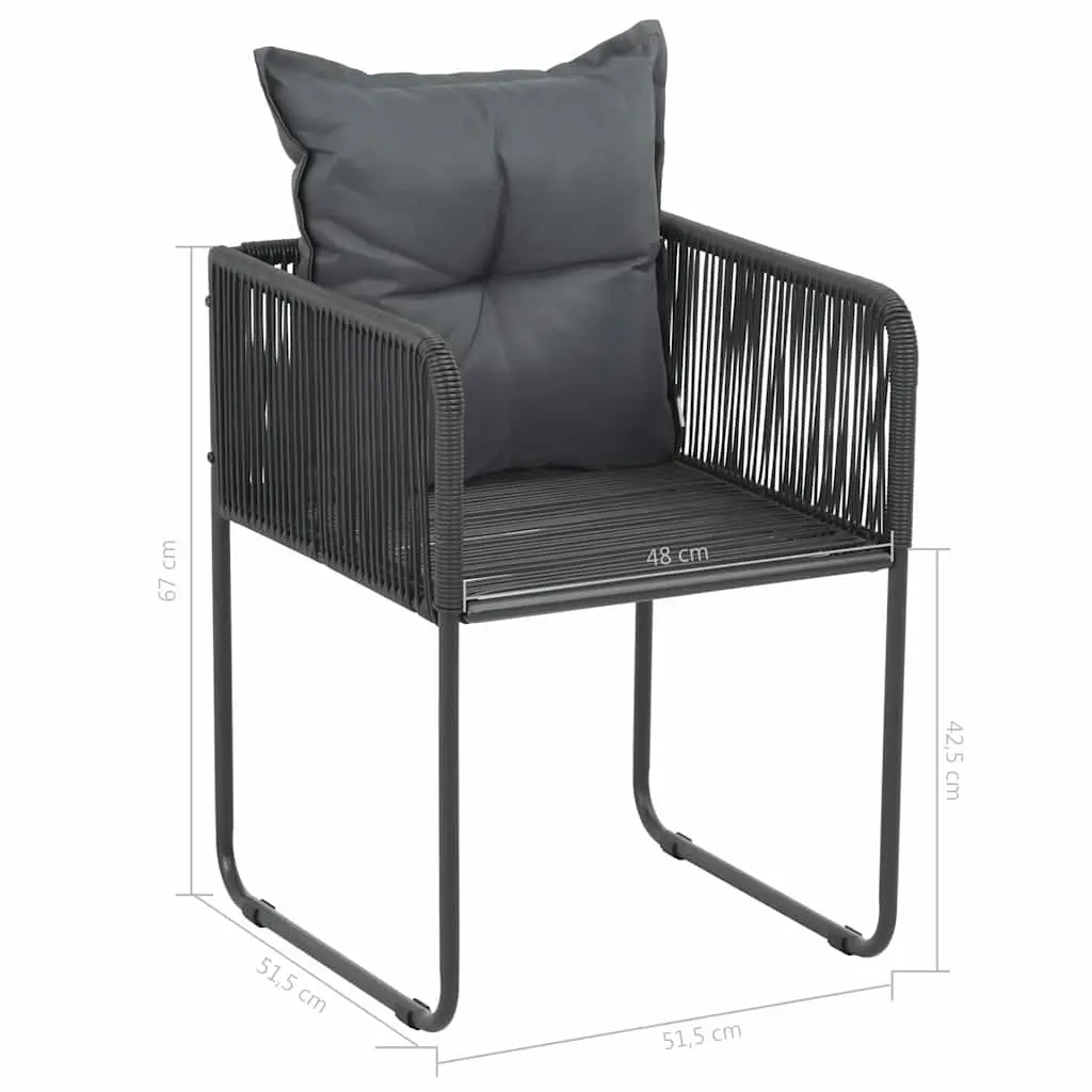 Garden Dining Set Outdoor Patio Furniture 7 Piece Black