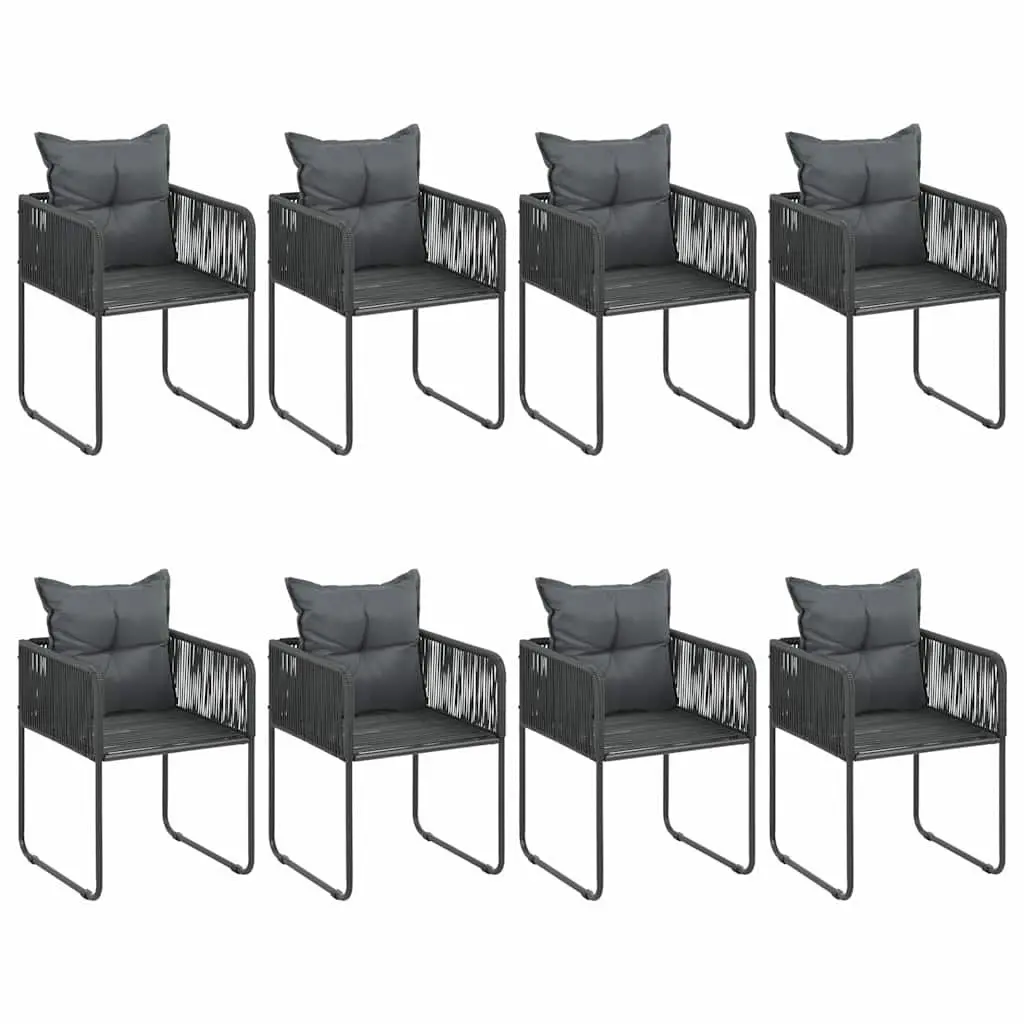 9 Piece Garden Dining Set Outdoor Patio Furniture Chair Table Rattan Black