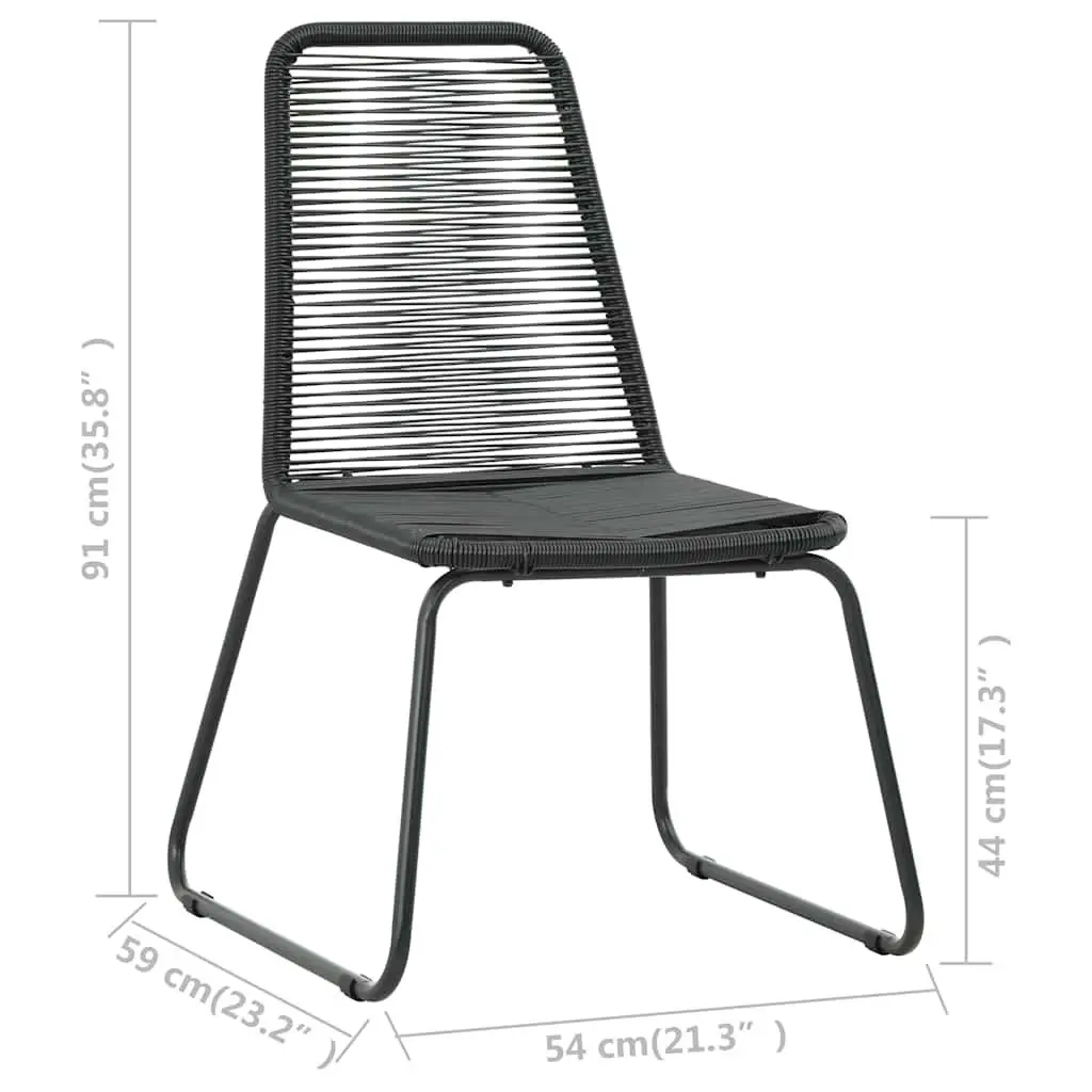 Outdoor Garden Dining Set 3 Piece Black Patio Furniture