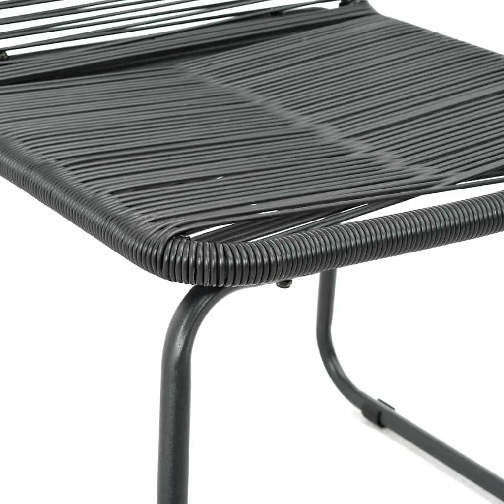 5 Piece Outdoor Dining Set Garden Patio Black Rattan Furniture