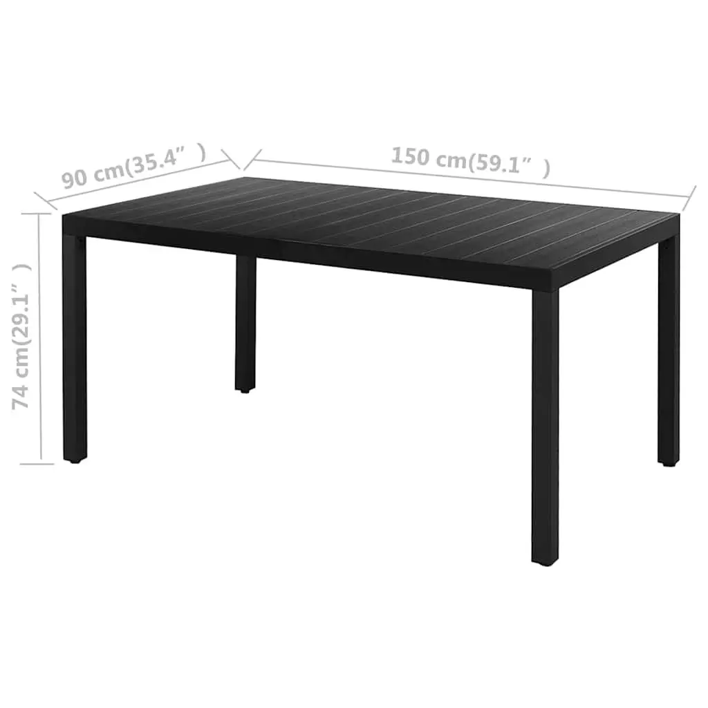 Outdoor Garden Dining Set 5 Piece Patio Furniture Black Rattan Chair Table