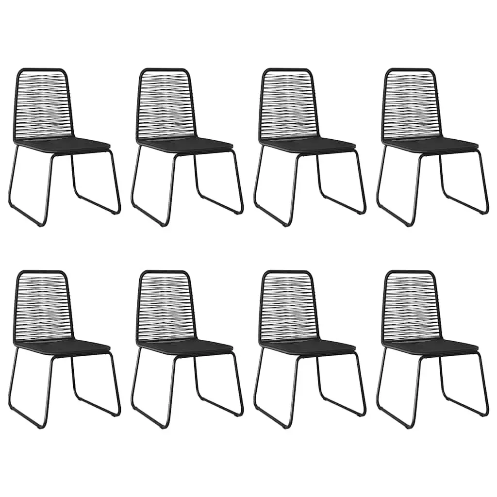 Garden Dining Set 9 Piece Outdoor Furniture Patio Chair Table Black