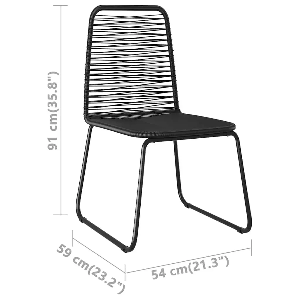 Garden Dining Set 9 Piece Outdoor Furniture Patio Chair Table Black