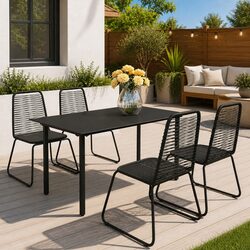 Specifications of 5 Piece Black Outdoor Dining Set