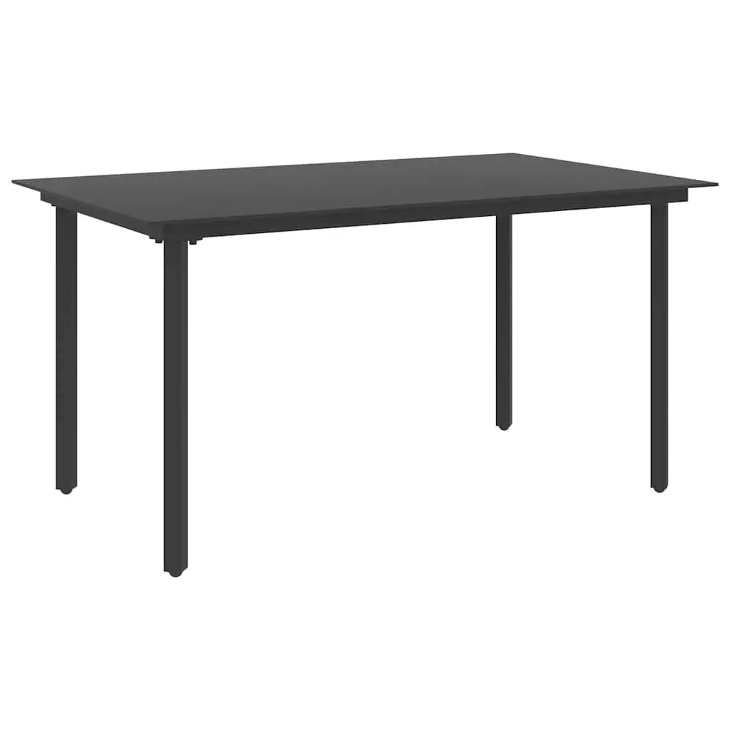 5 Piece Outdoor Dining Set for Garden Patio Black