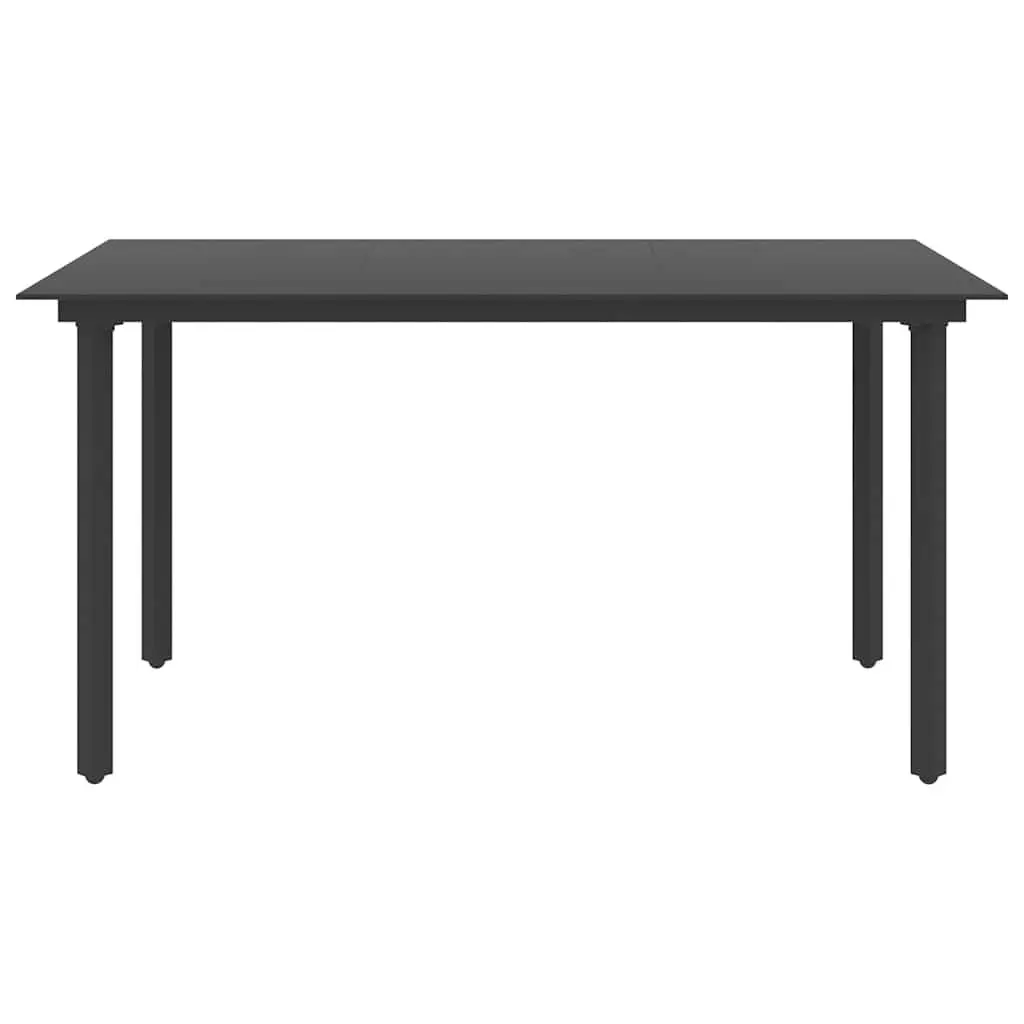 5 Piece Outdoor Dining Set for Garden Patio Black