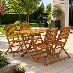 5 Piece Folding Garden Dining Set - Specs Inside