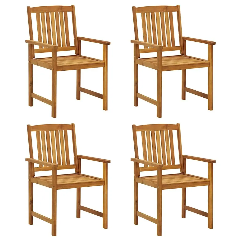 Outdoor Garden Chairs Set 4 Piece Solid Acacia Wood with Cushions Anthracite