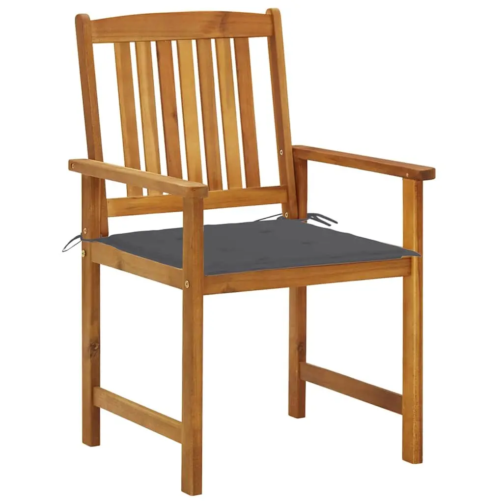 Outdoor Garden Chairs Set 4 Piece Solid Acacia Wood with Cushions Anthracite