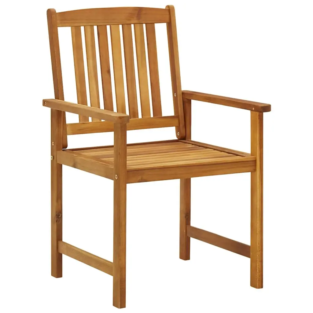 Outdoor Garden Chairs Set 4 Piece Solid Acacia Wood with Cushions Anthracite