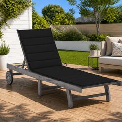 Solid Acacia Wood Sun Lounger with Adjustable Features