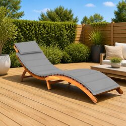 Specifications of the Wooden Outdoor Sun Lounger with Cushion
