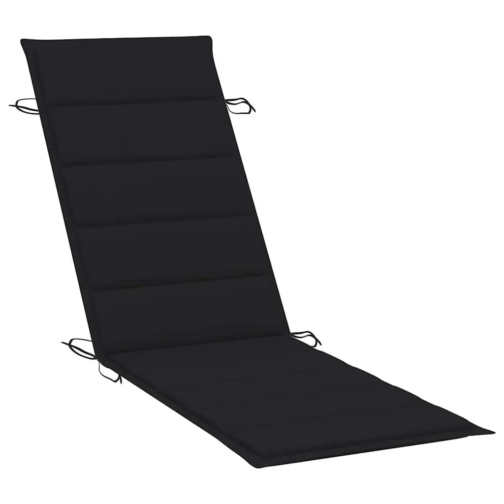 Sun Lounger Wooden Outdoor Garden Lounging Chair Folding Deck Chair with Cushion