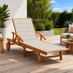 Sun Lounger with Adjustable Backrest and Footrest