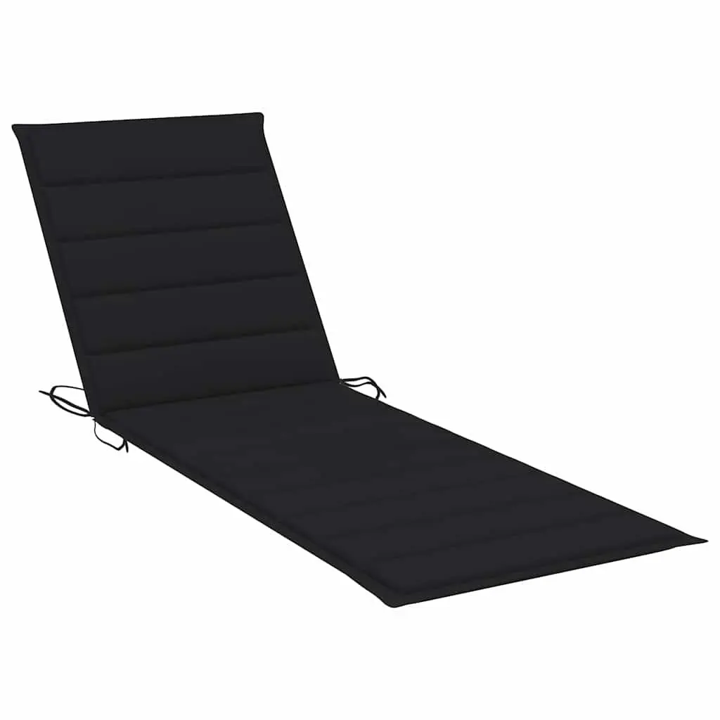 Sun Lounger with Side Table and Cushion Adjustable Backrest Wheels Garden