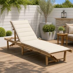 Bamboo Sun Lounger Specifications: Adjustable, Cushion Included