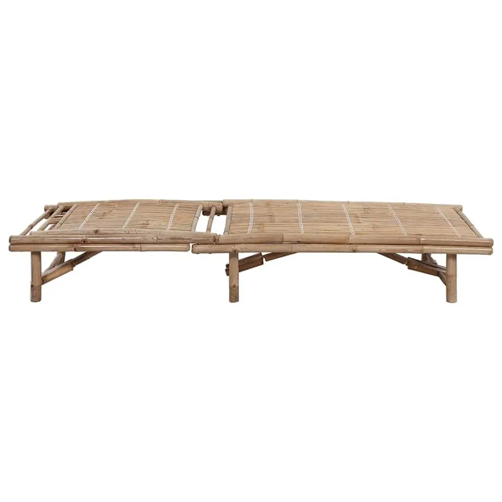 Bamboo Sun Lounger Garden Chair Outdoor Seating Adjustable Reclining with