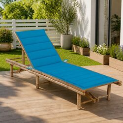 Bamboo Sun Lounger: Adjustable Backrest & Cushion Included