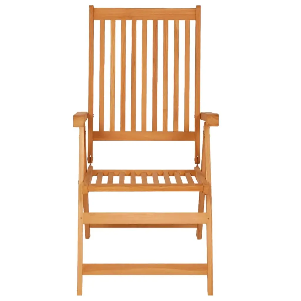 Teak Wood Reclining Outdoor Patio Chairs 2 Piece Set with Cushions for Garden Use