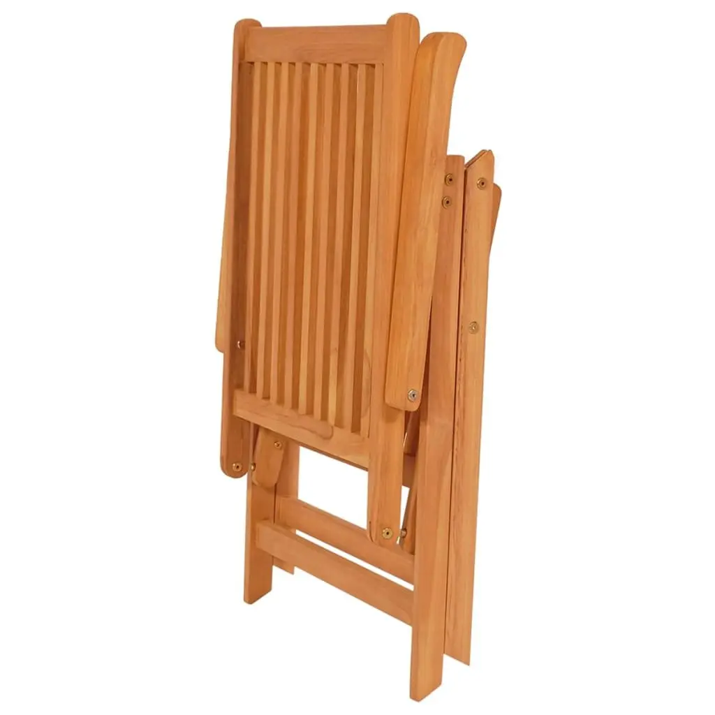 Teak Wood Reclining Outdoor Patio Chairs 2 Piece Set with Cushions for Garden Use