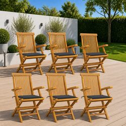 6-Piece Outdoor Garden Chair Set in Teak Wood