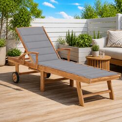 Specifications of the Teak Sun Lounger with Grey Cushion