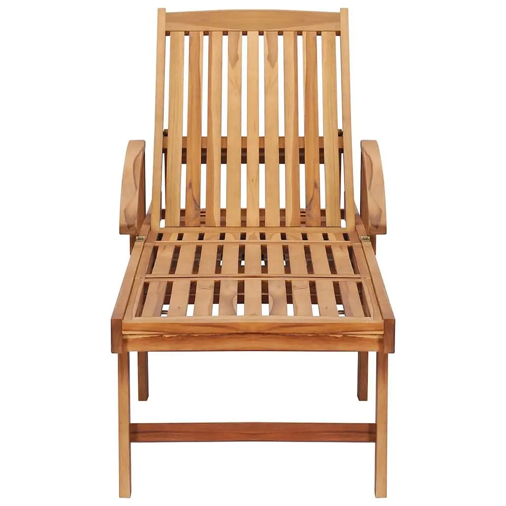 Sun Lounger Outdoor Patio Garden Adjustable Backrest Side Table 2 Wheels