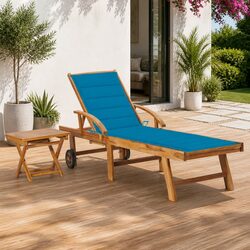 Specifications of Wooden Sun Lounger with Cushion and Side Table
