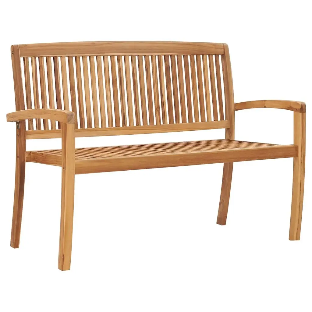 Outdoor Garden Bench 128.5cm Teak Wood Seat with Cushion
