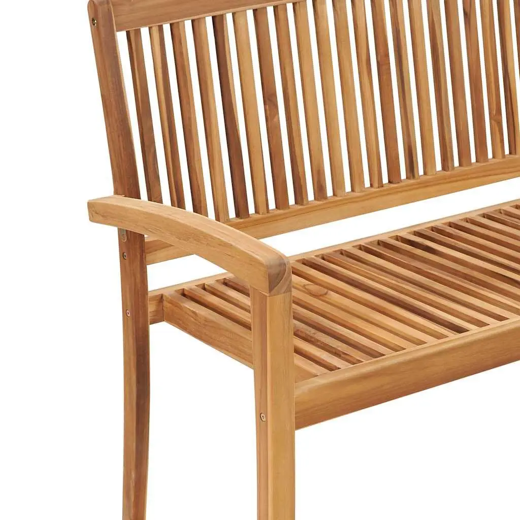 Outdoor Garden Bench 128.5cm Teak Wood Seat with Cushion