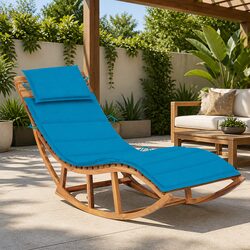Rocking Sun Lounger with Cushion Outdoor Garden Patio Relaxing Furniture