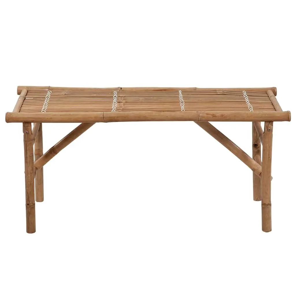 Folding Garden Bench 118cm Outdoor Seating with Cushion Portable Bamboo Patio