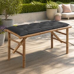 Folding Garden Bench 118cm with Waterproof Cushion