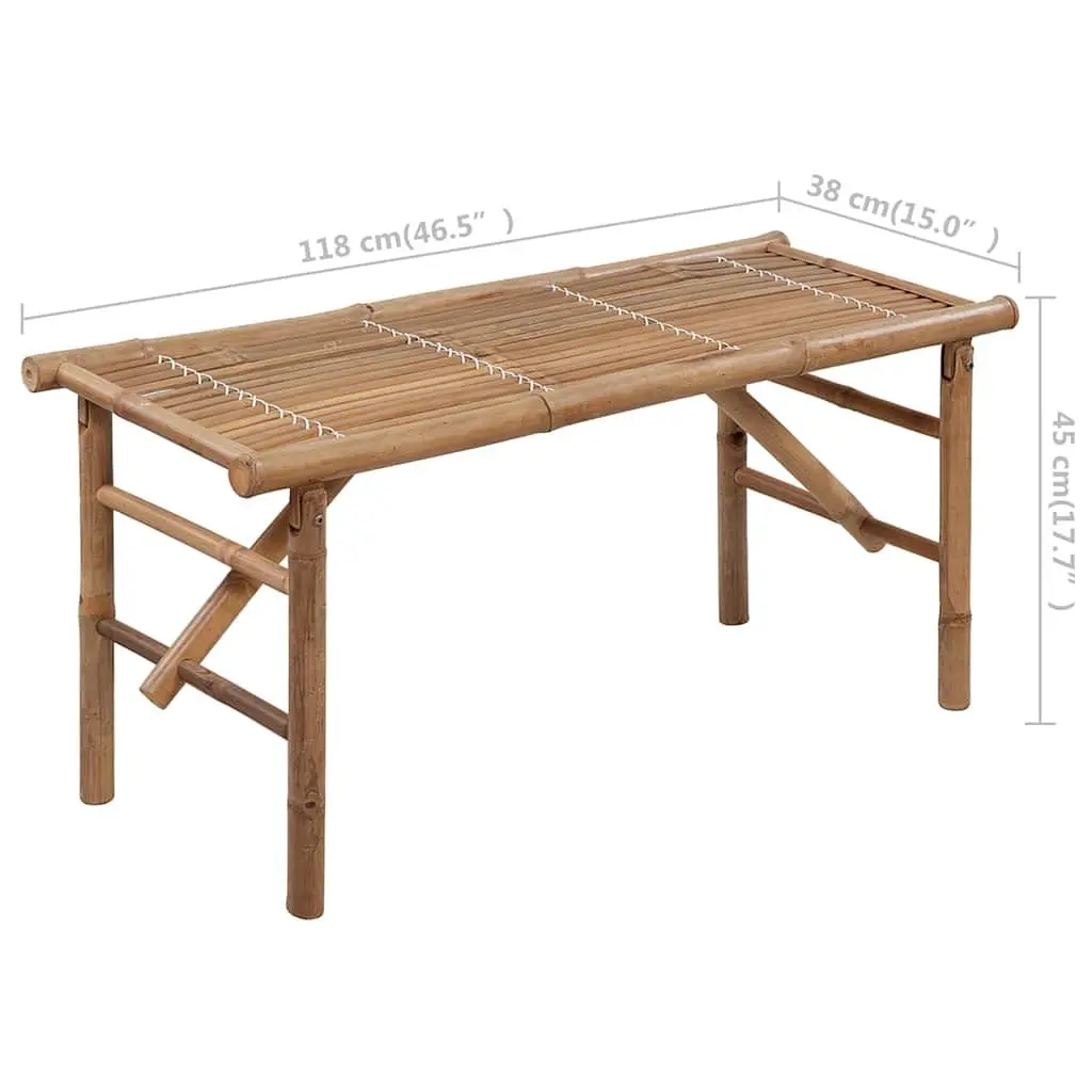 Folding Garden Bench 118cm with Waterproof Cushion