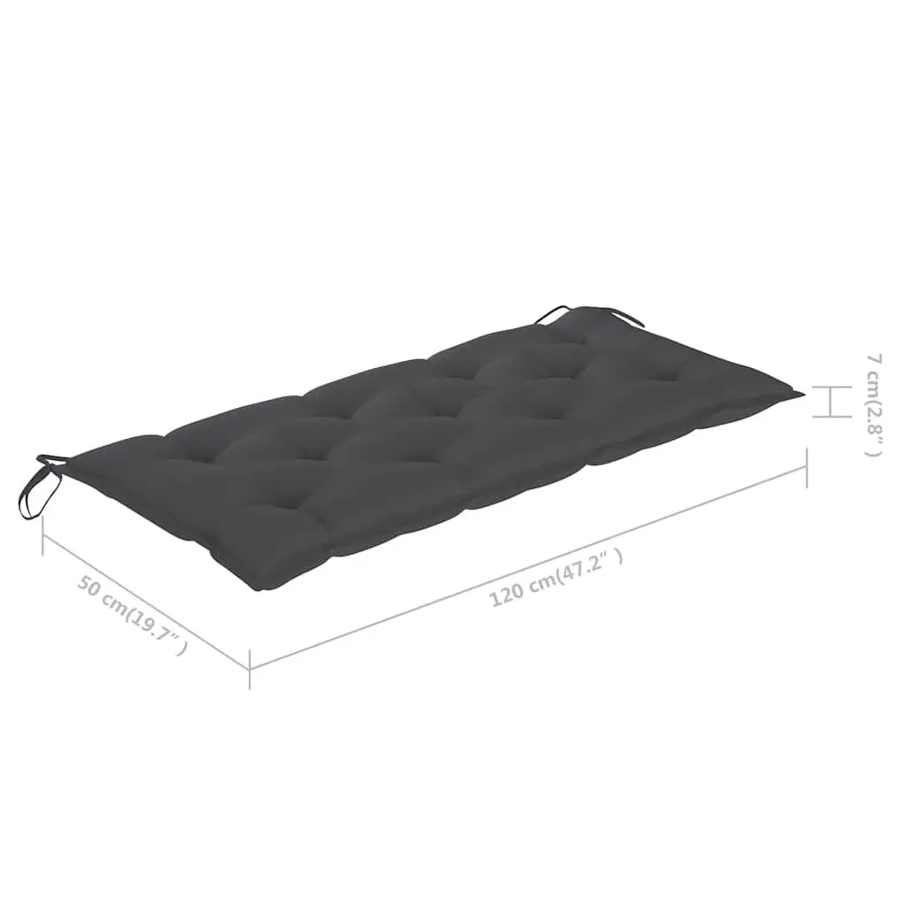 Folding Garden Bench 118cm with Waterproof Cushion