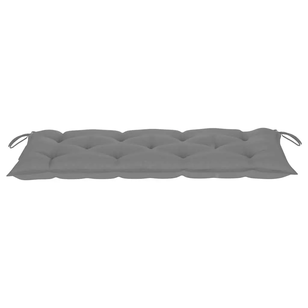 Folding Garden Bench Outdoor Seating 118cm with Grey Cushion