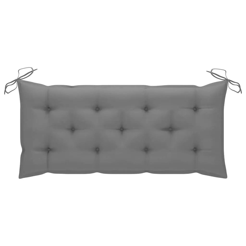 Folding Garden Bench Outdoor Seating 118cm with Grey Cushion