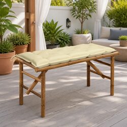 Folding Garden Bench Specifications: 118cm Bamboo Design